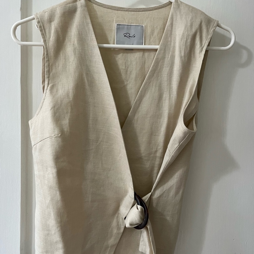 Rails Louisa Linen Blend Wrap Tank Vest Sz Small